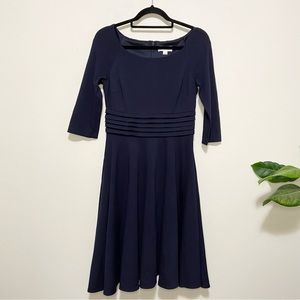 Harper Rose Nordstrom Navy Blue Boatneck Fit and Flare Midi Dress